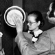 Schlafly in 1977 moments before a pie was thrown in her face. Image via AP.